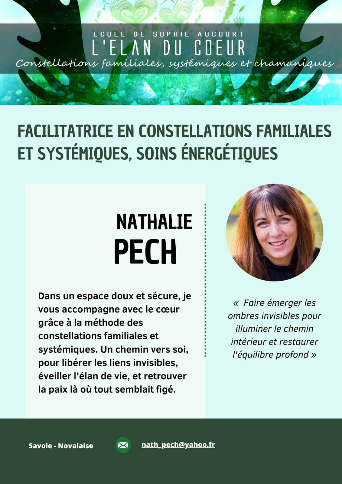 Nathalie Pech - Praticienne en constellation familiale, systémique et chamanique - Soin énergétique Image