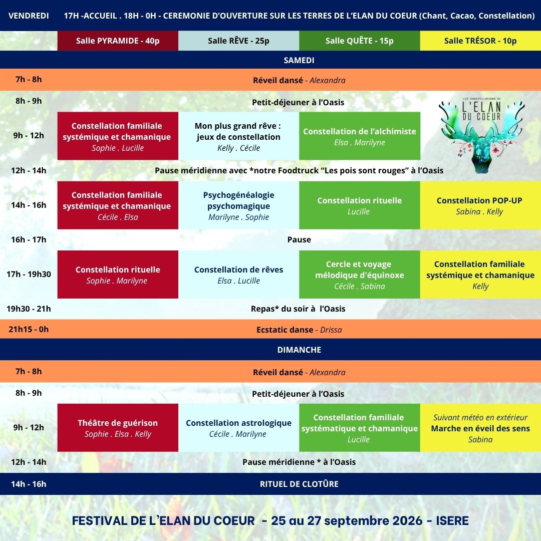 Programme du Festival de l'élan du coeur